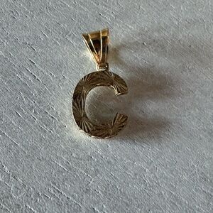 14k Gold Initial 'C' Pendant